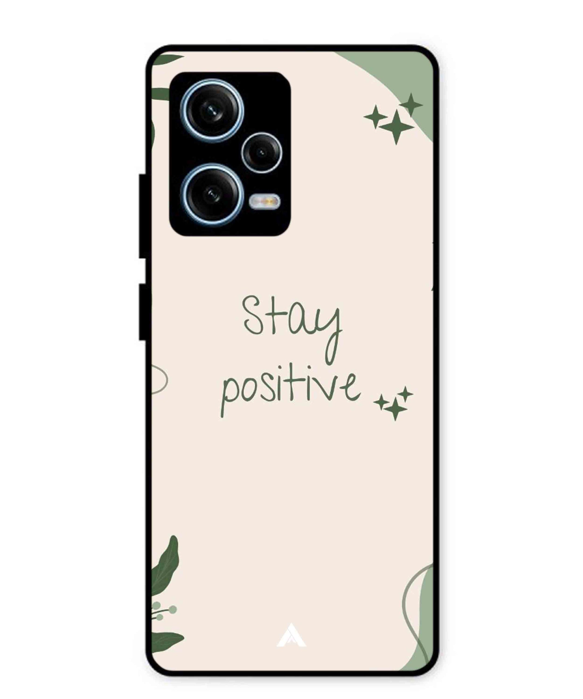 Stay Positive 1 Metal Back Cover Phone Case for Xiaomi Redmi Note 12 Pro Plus