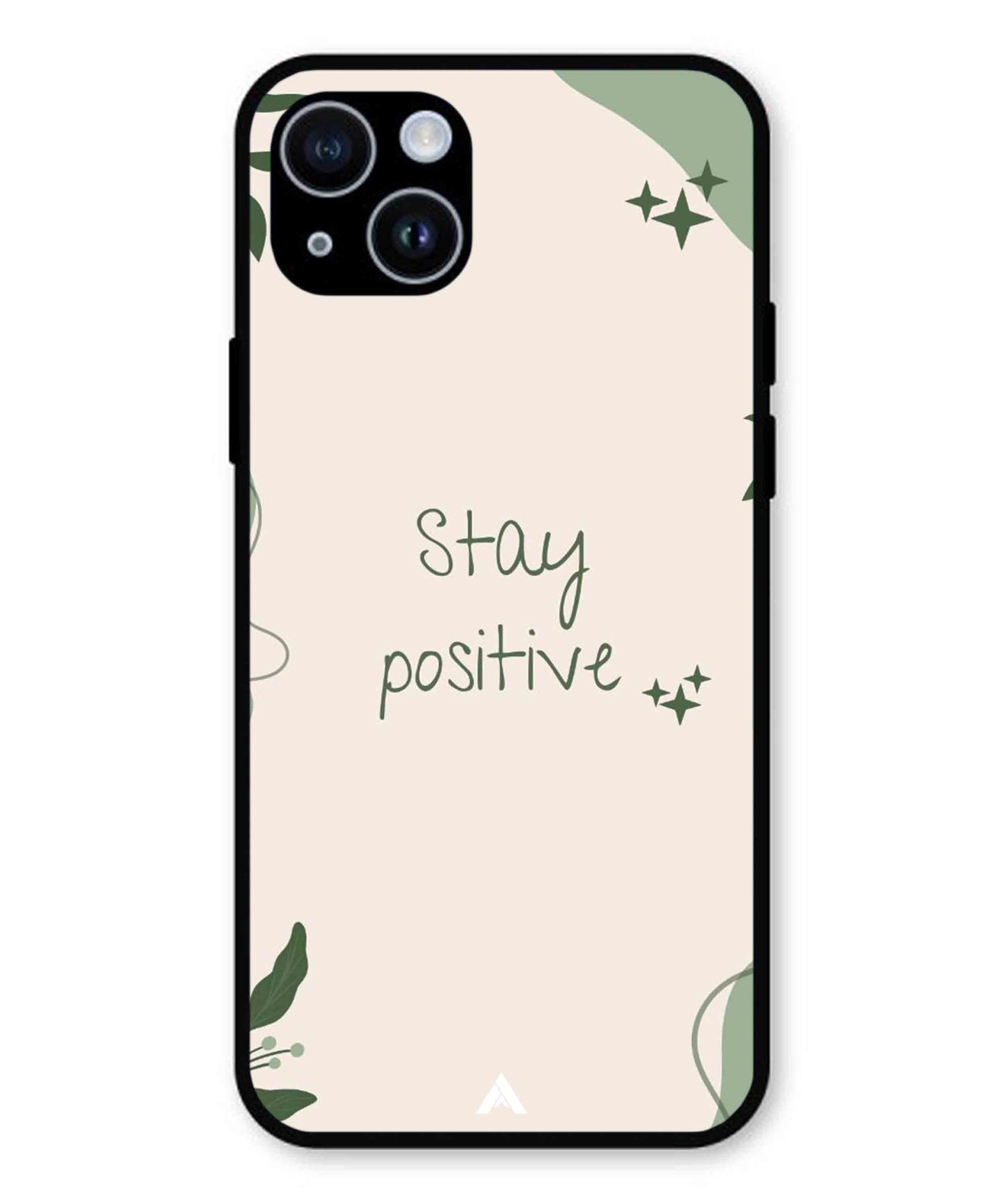 Stay Positive 1 Metal Back Cover Phone Case for iPhone 14 Plus