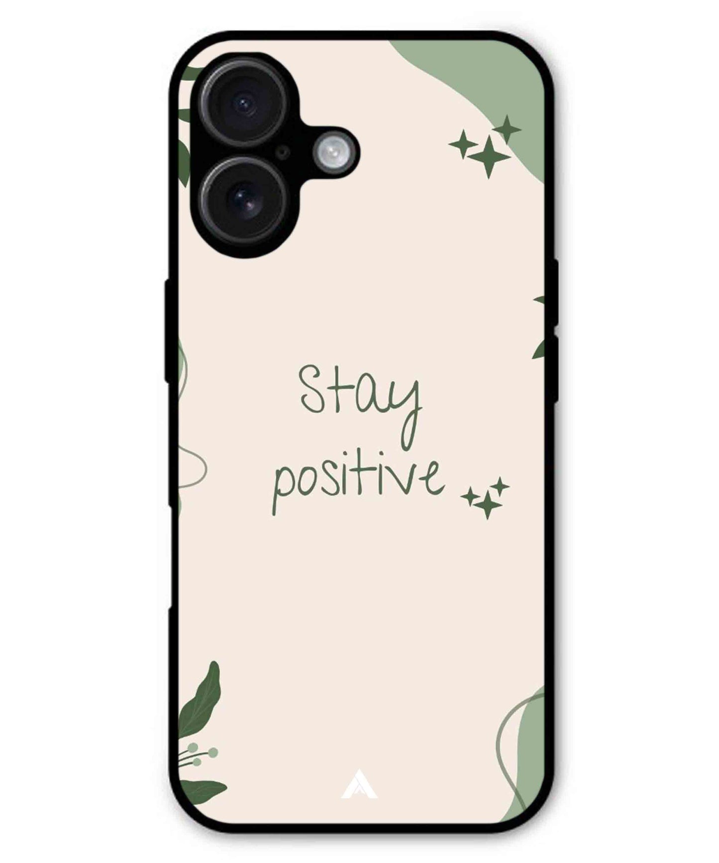 Stay Positive 1 Metal Back Cover Phone Case for iPhone 16 Plus