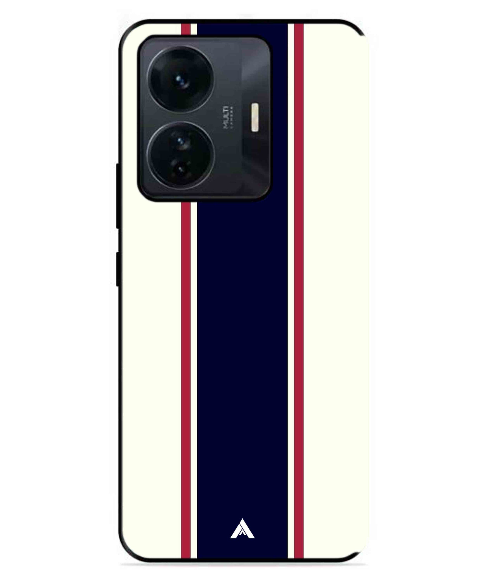 Stripe Pattern 10 Metal Back Cover Phone Case for IQOO Z6 Pro