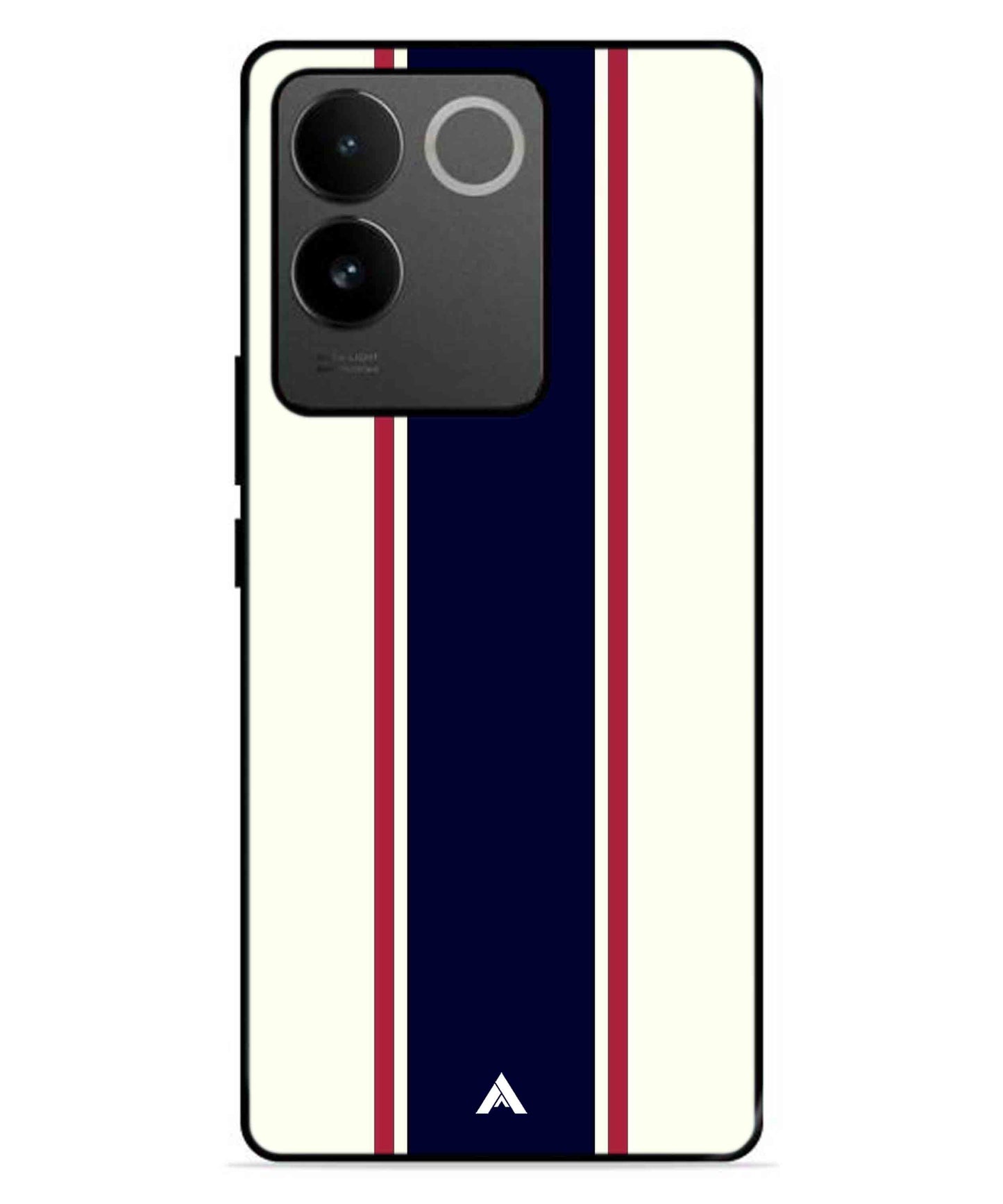 Stripe Pattern 10 Metal Back Cover Phone Case for IQOO Z7 Pro