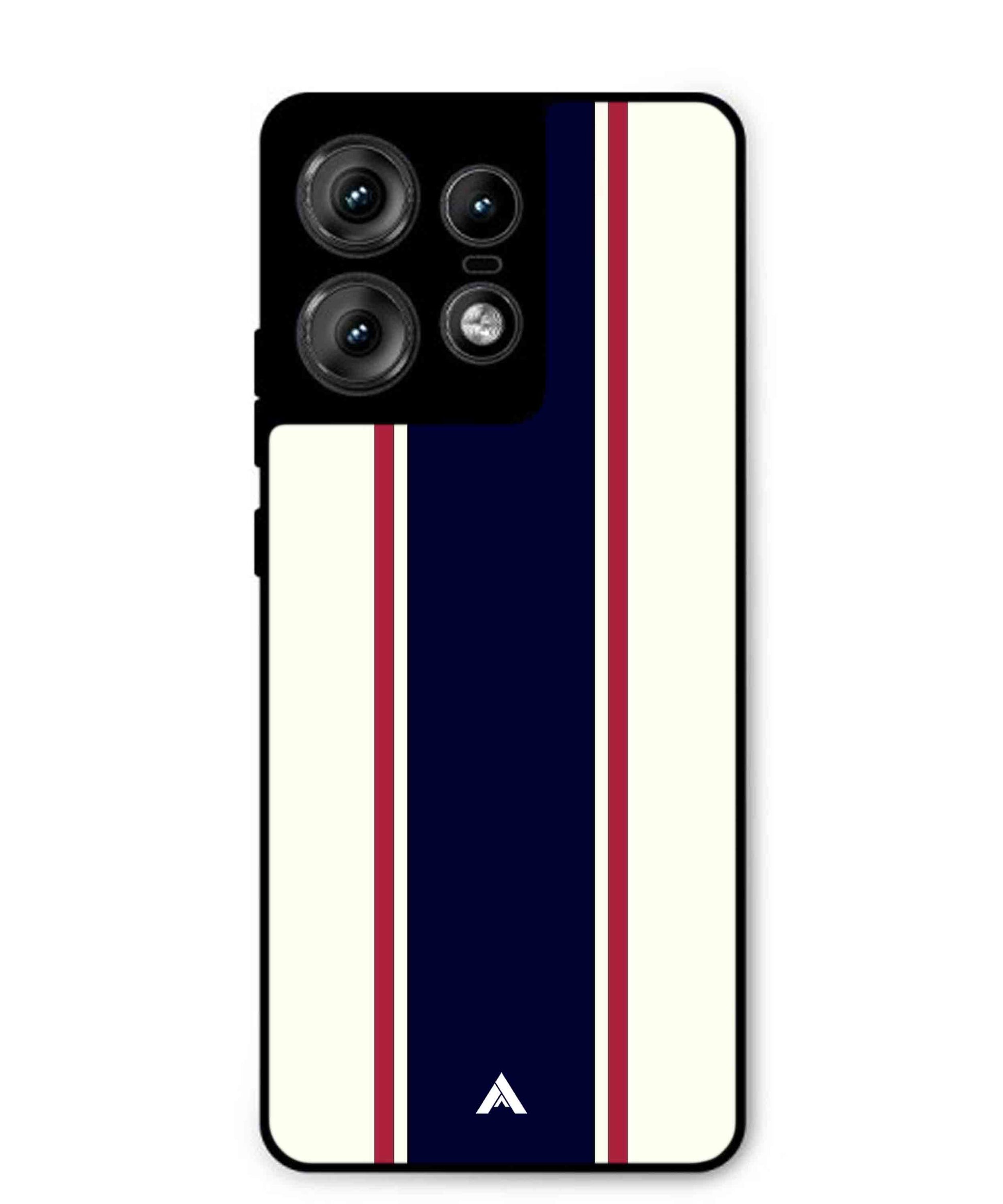 Stripe Pattern 10 Metal Back Cover Phone Case for Moto Edge 50 Pro