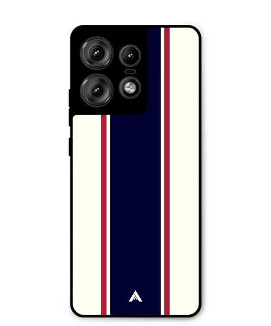 Stripe Pattern 10 Metal Back Cover Phone Case for Moto Edge 50 Pro