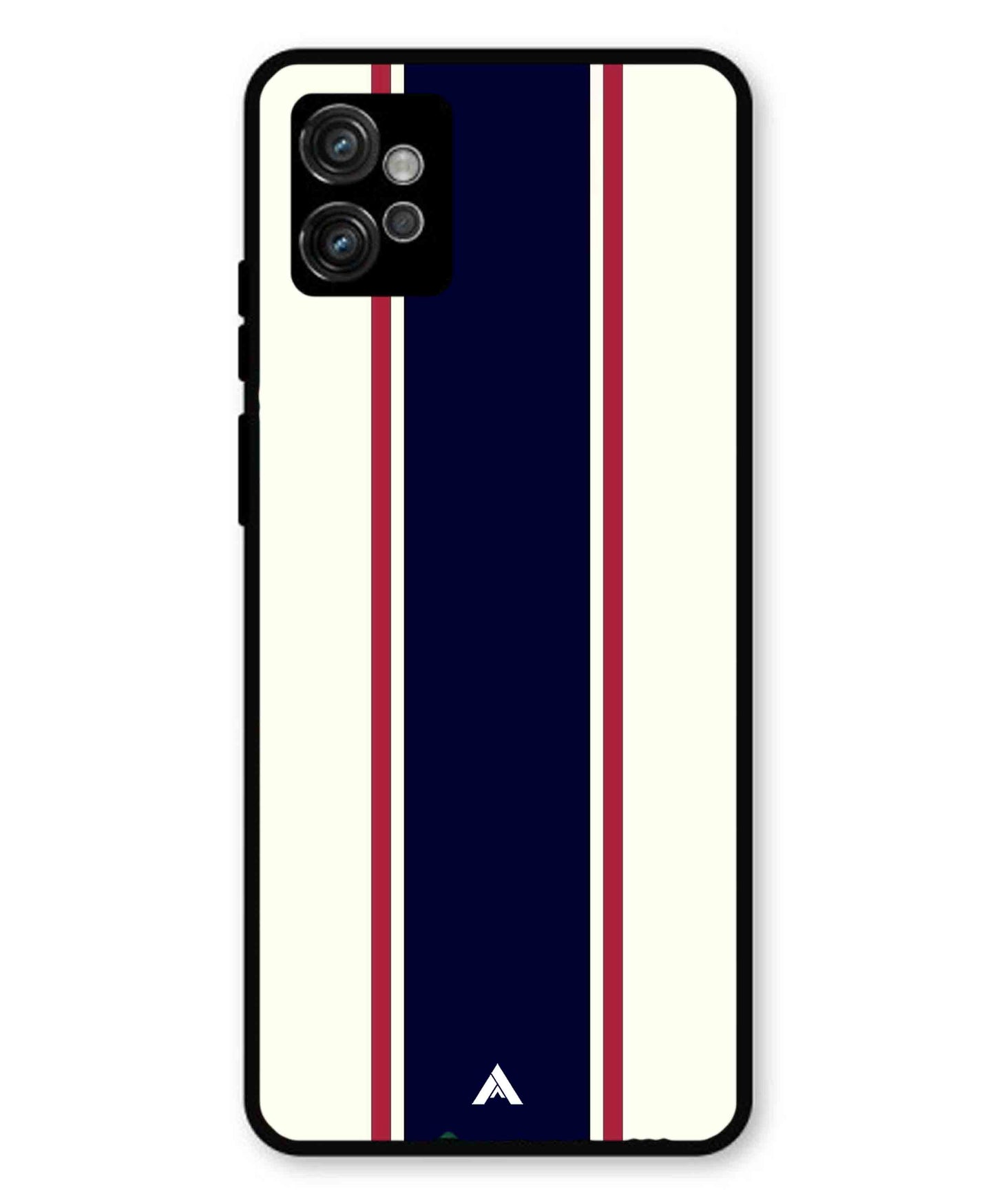Stripe Pattern 10 Metal Back Cover Phone Case for Moto G32