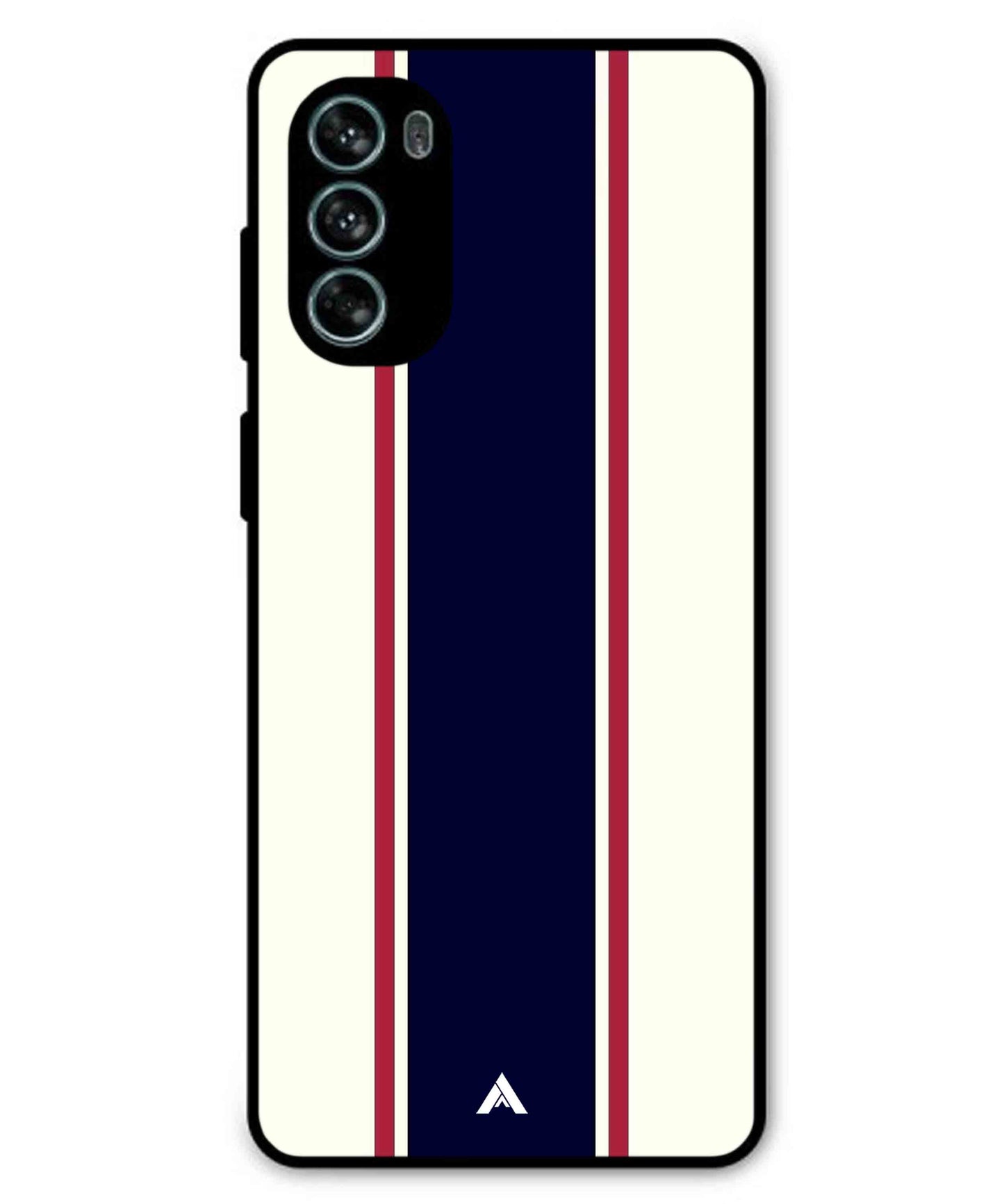 Stripe Pattern 10 Metal Back Cover Phone Case for Moto G62
