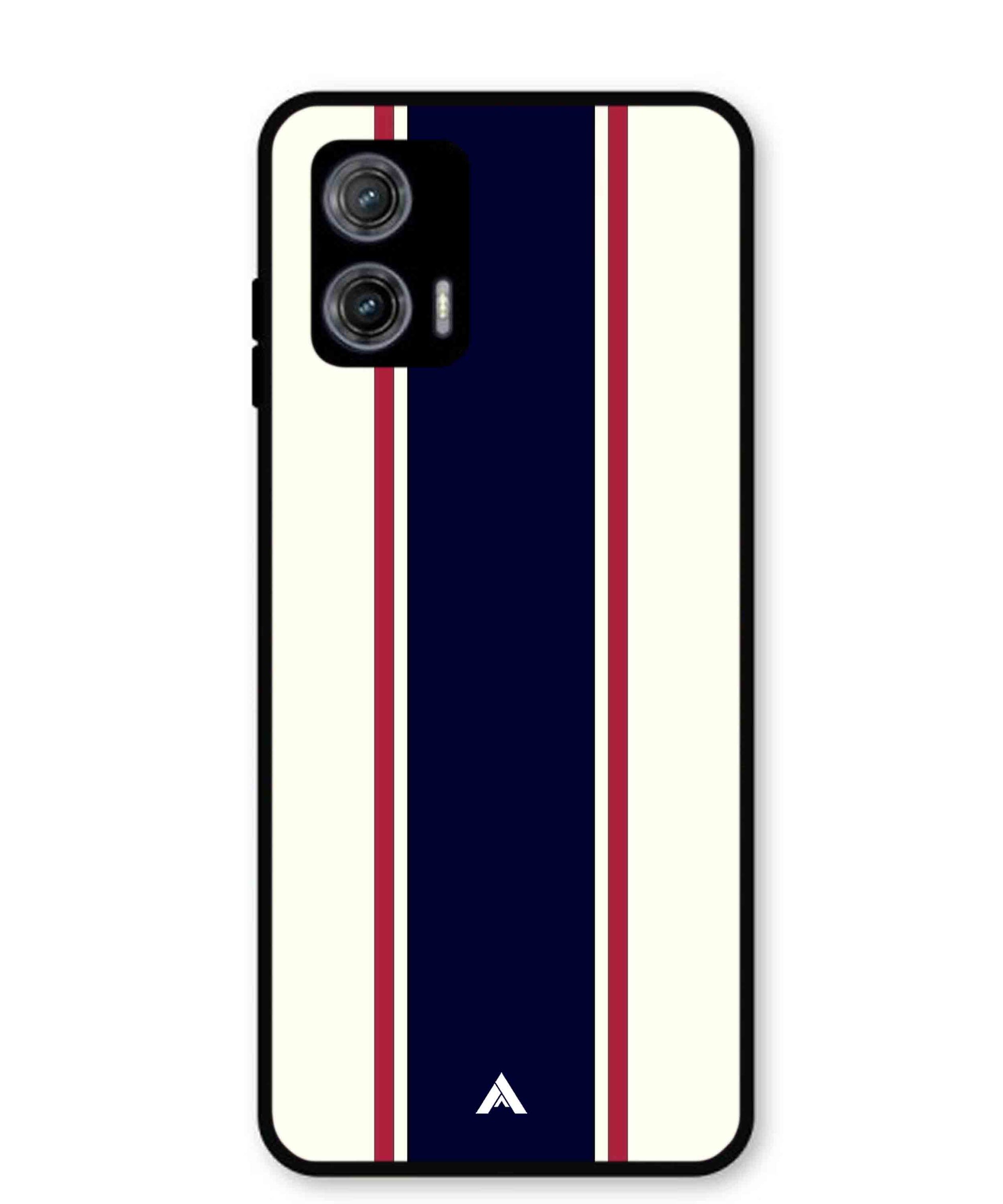 Stripe Pattern 10 Metal Back Cover Phone Case for Moto G73