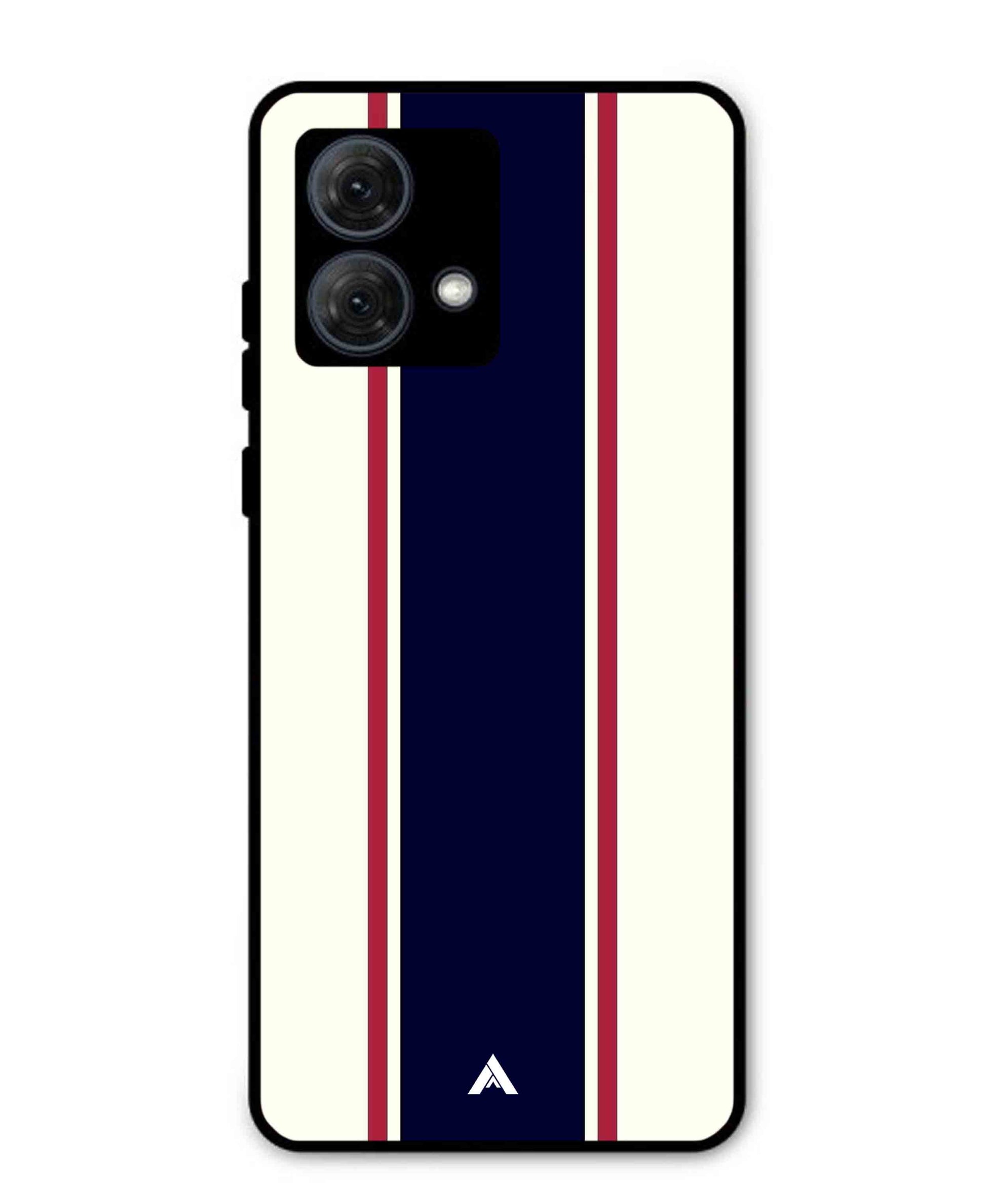 Stripe Pattern 10 Metal Back Cover Phone Case for Moto G84