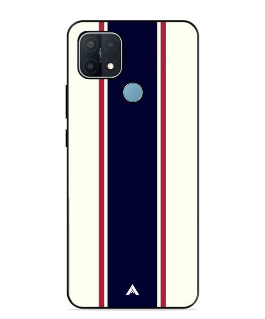 Stripe Pattern 10 Metal Back Cover Phone Case for OPPO A15