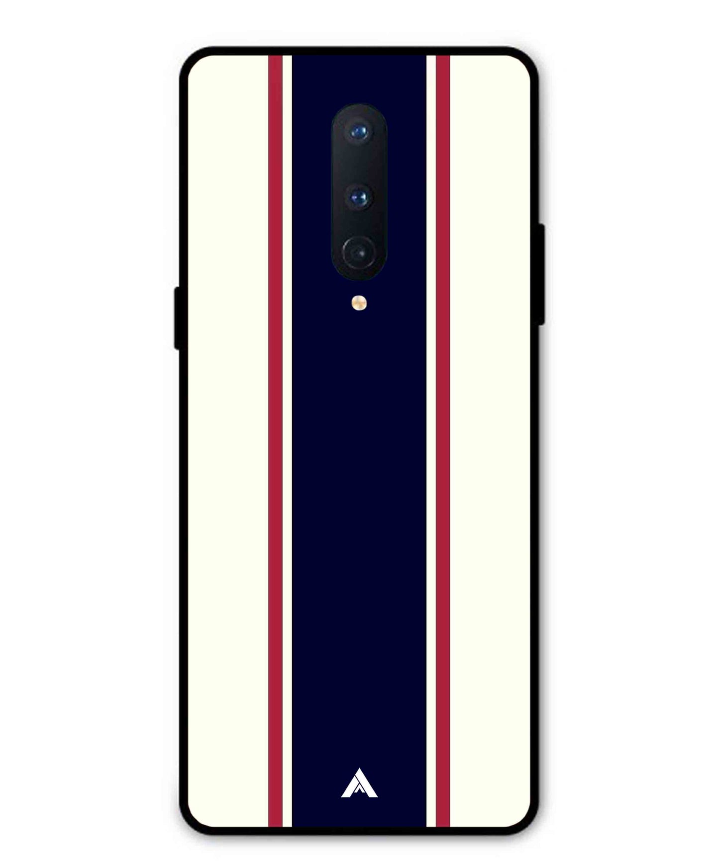 Stripe Pattern 10 Metal Back Cover Phone Case for Oneplus 8