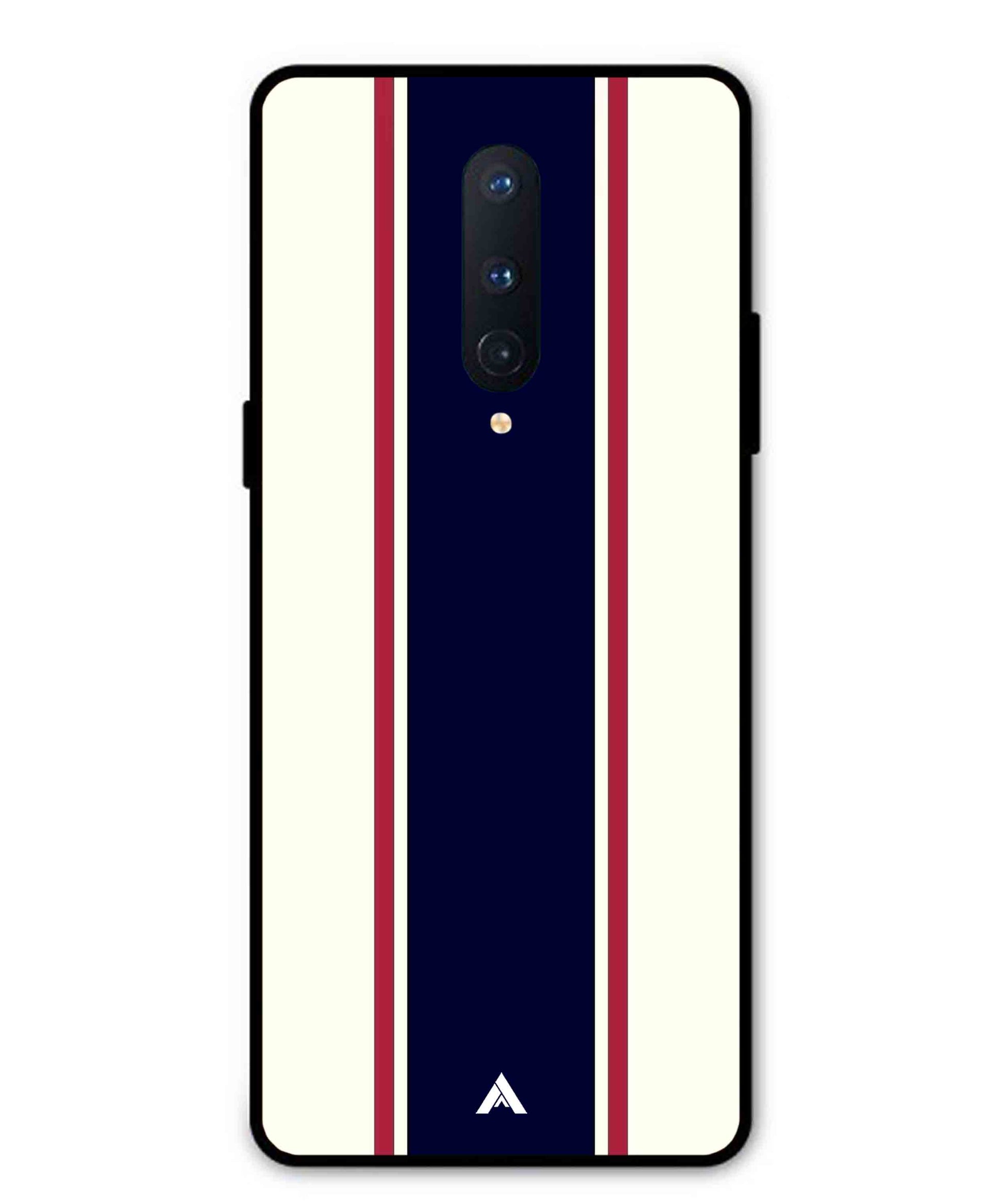 Stripe Pattern 10 Metal Back Cover Phone Case for Oneplus 8