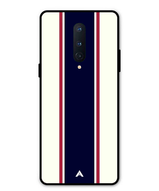 Stripe Pattern 10 Metal Back Cover Phone Case for Oneplus 8