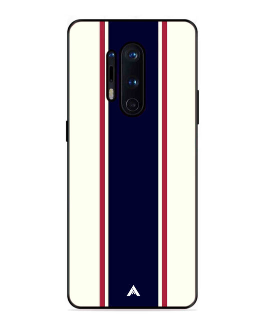 Stripe Pattern 10 Metal Back Cover Phone Case for Oneplus 8 Pro