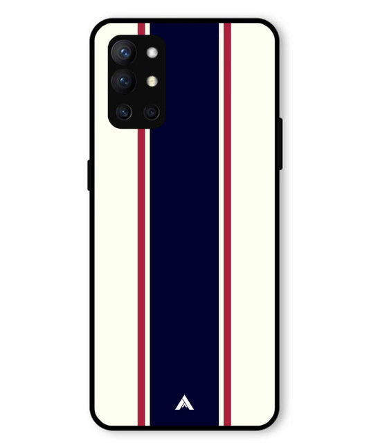Stripe Pattern 10 Metal Back Cover Phone Case for Oneplus 9R