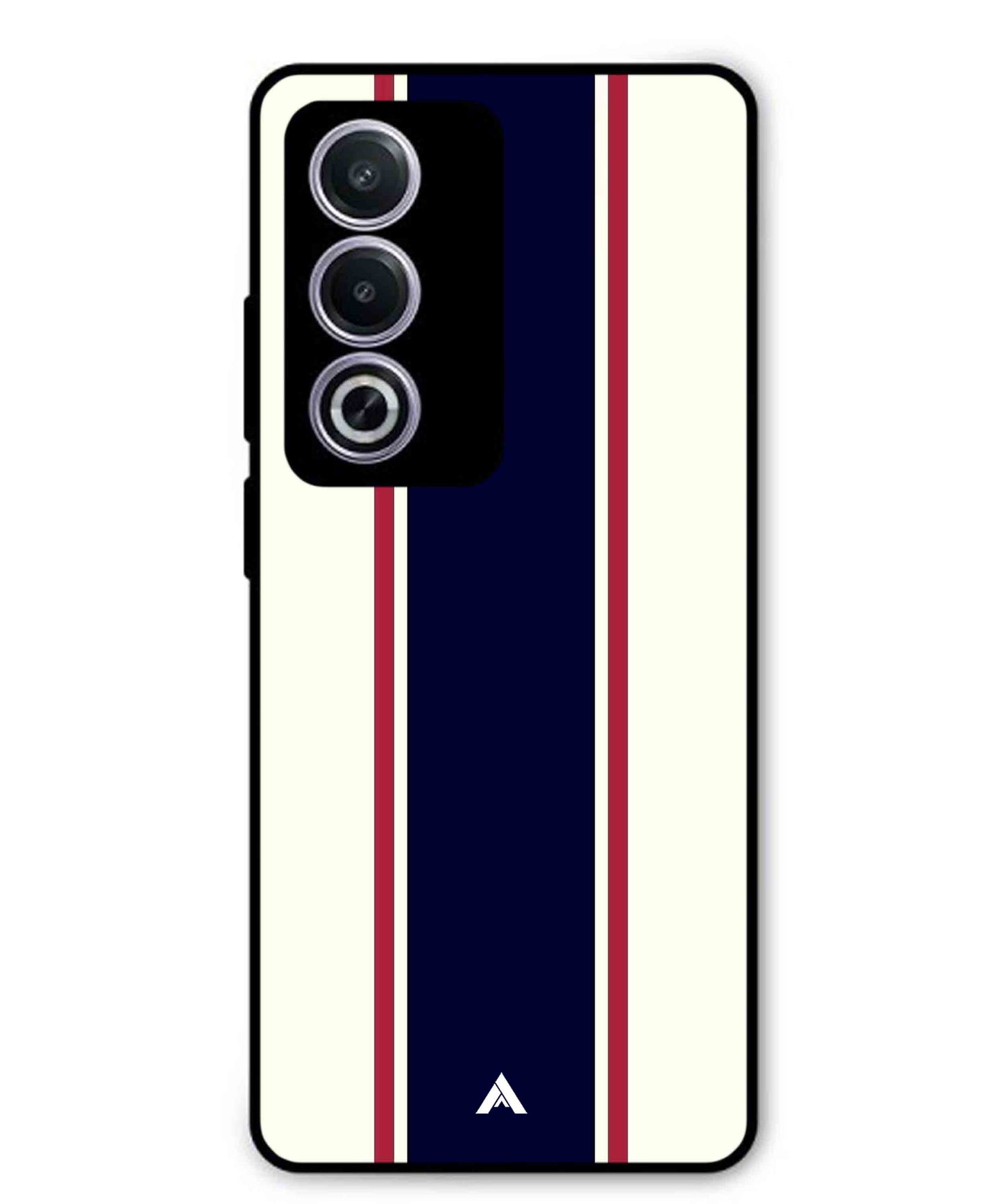 Stripe Pattern 10 Metal Back Cover Phone Case for Oppo A3 Pro