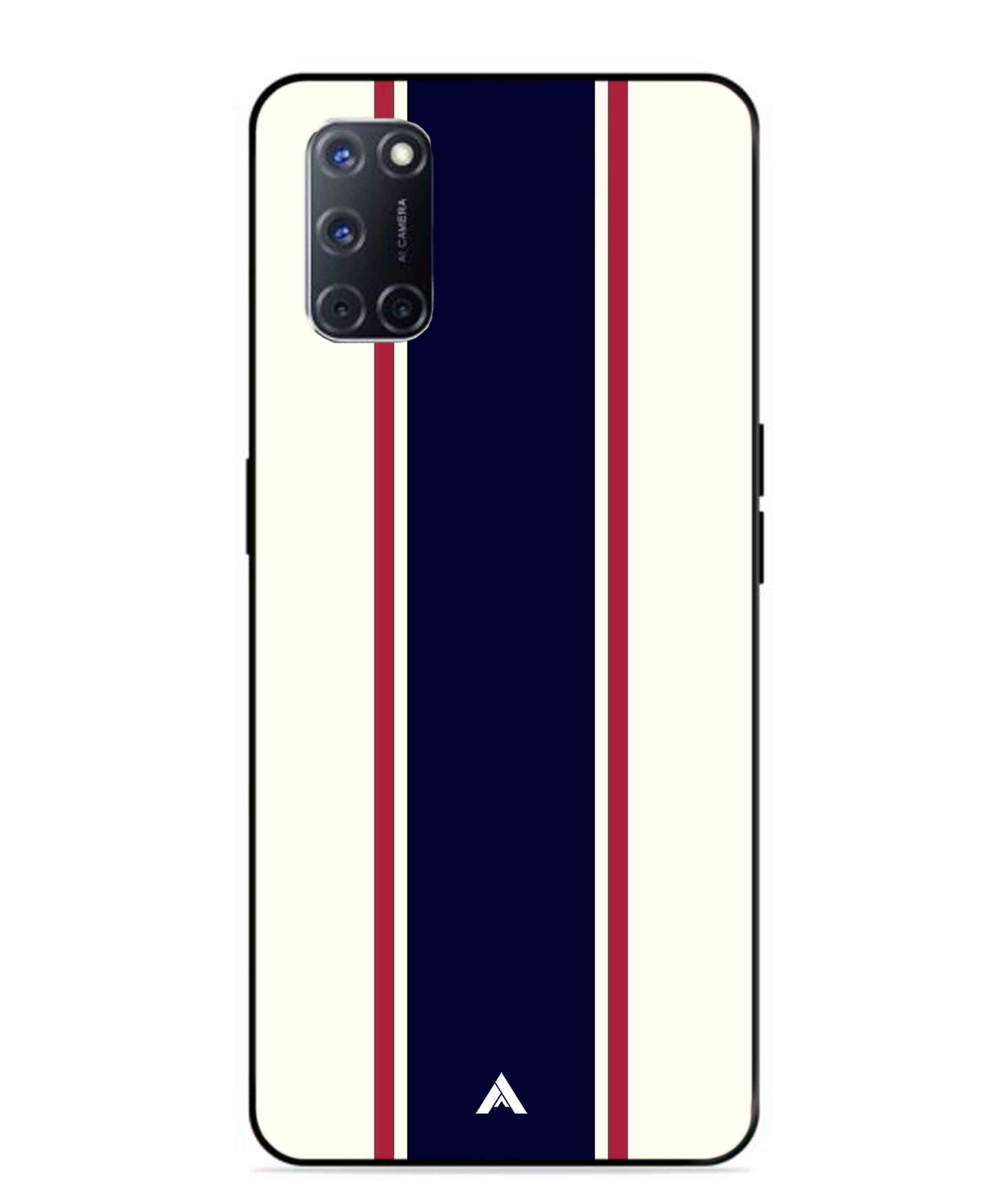 Stripe Pattern 10 Metal Back Cover Phone Case for Oppo A52