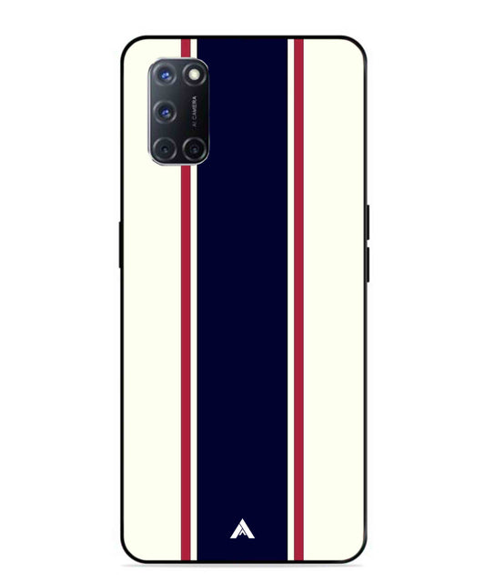 Stripe Pattern 10 Metal Back Cover Phone Case for Oppo A52