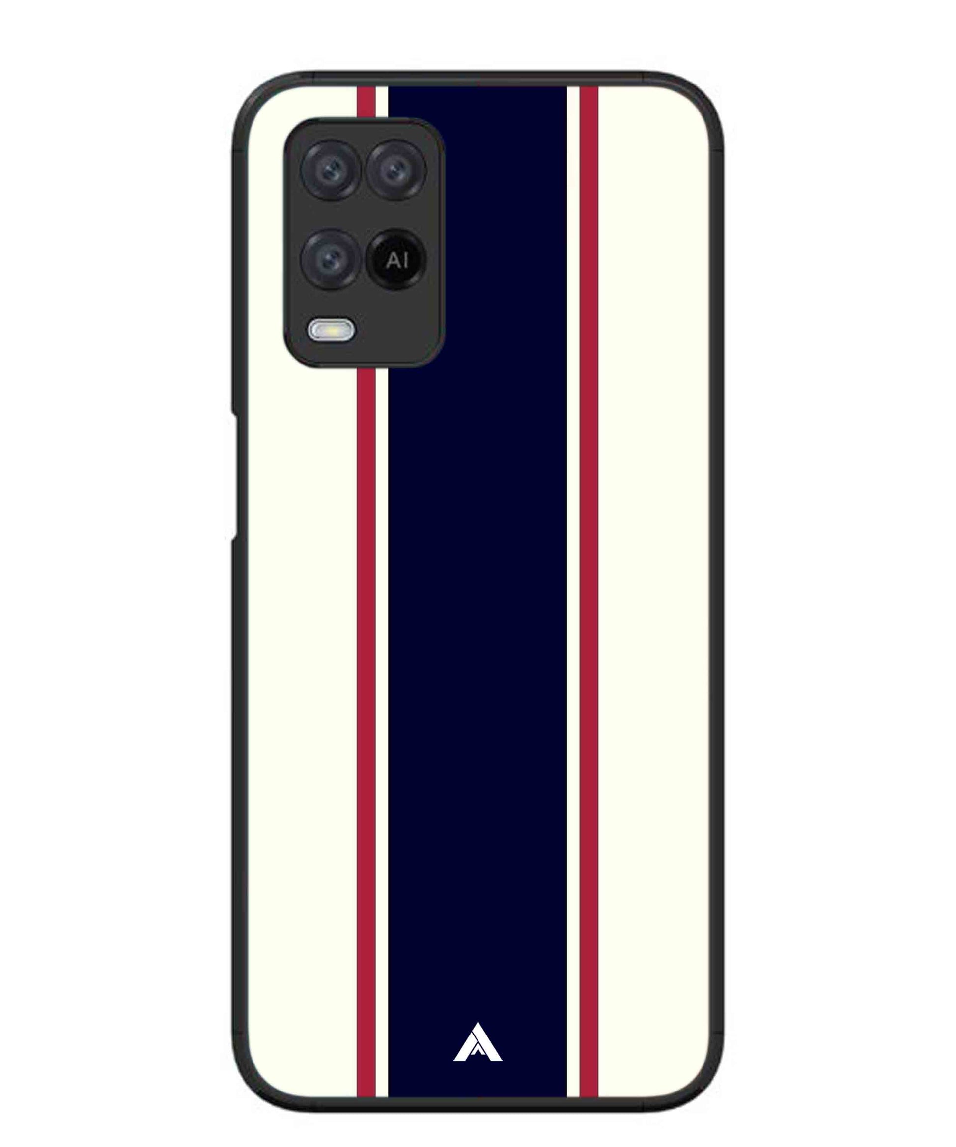 Stripe Pattern 10 Metal Back Cover Phone Case for Oppo A54
