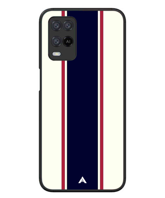 Stripe Pattern 10 Metal Back Cover Phone Case for Oppo A74