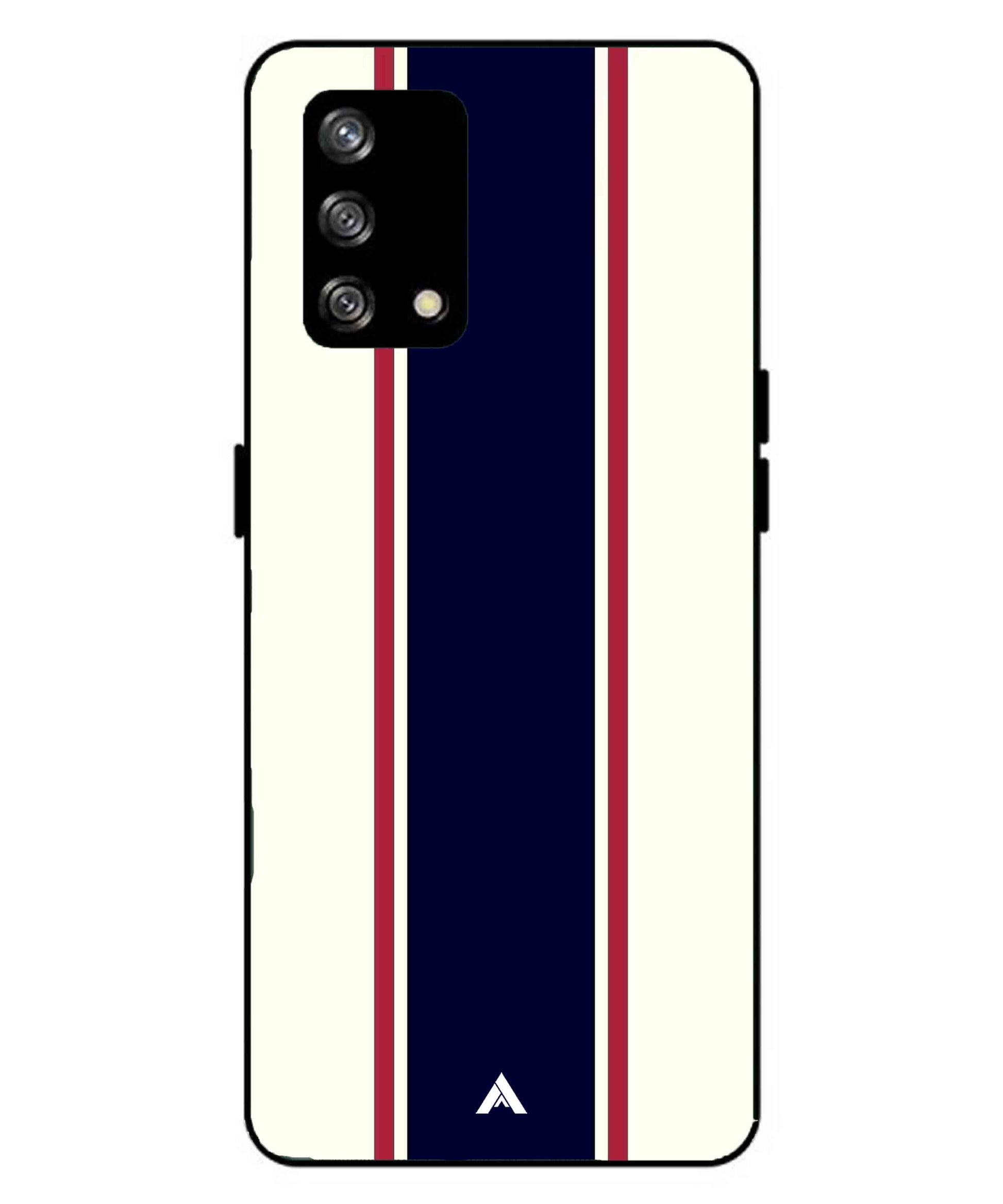 Stripe Pattern 10 Metal Back Cover Phone Case for Oppo A93