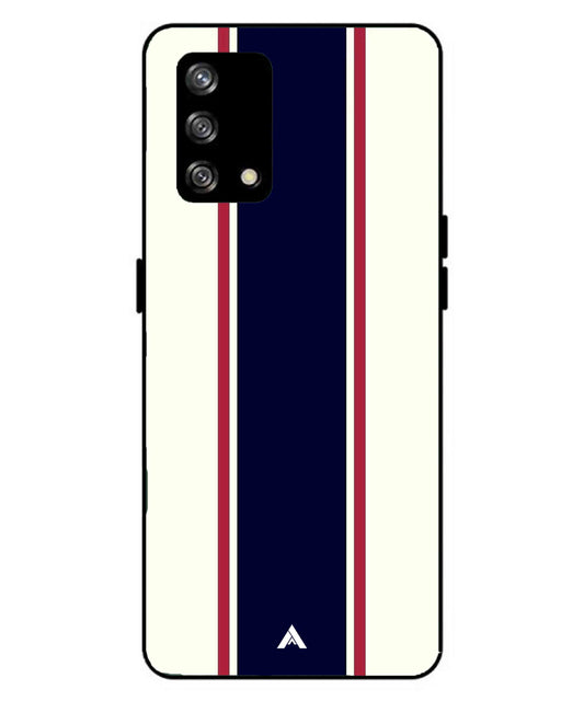Stripe Pattern 10 Metal Back Cover Phone Case for Oppo A93
