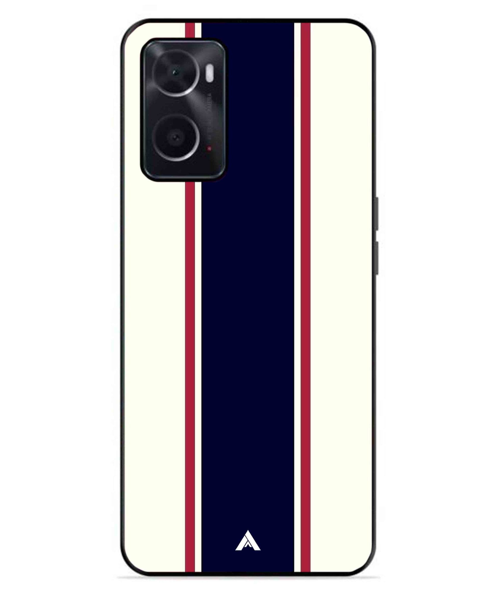 Stripe Pattern 10 Metal Back Cover Phone Case for Oppo A96