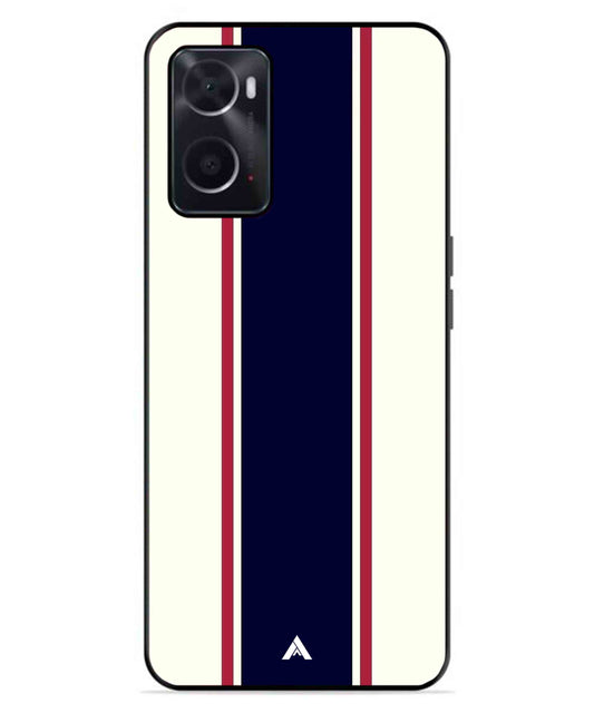 Stripe Pattern 10 Metal Back Cover Phone Case for Oppo A96