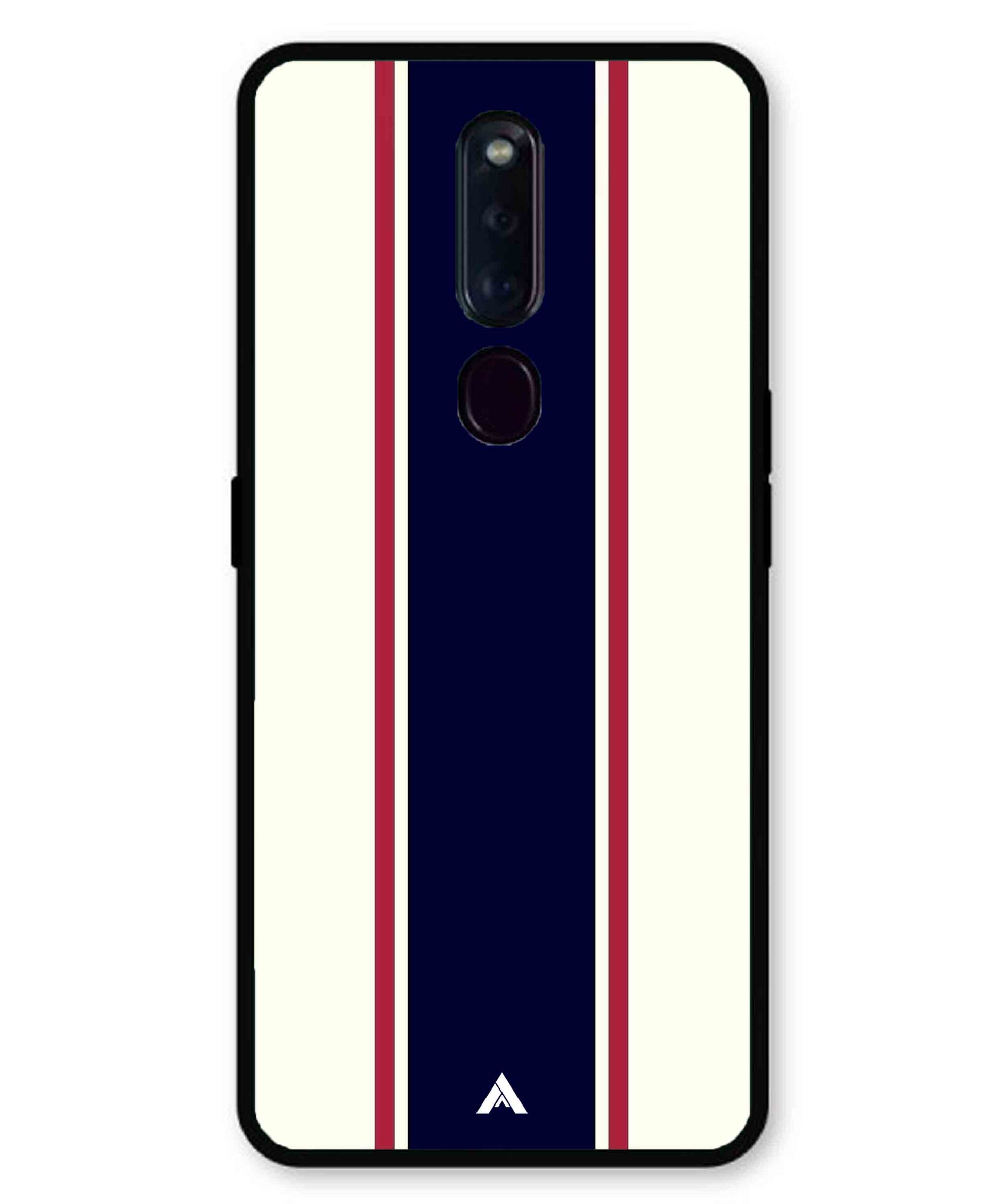 Stripe Pattern 10 Metal Back Cover Phone Case for Oppo F11 Pro