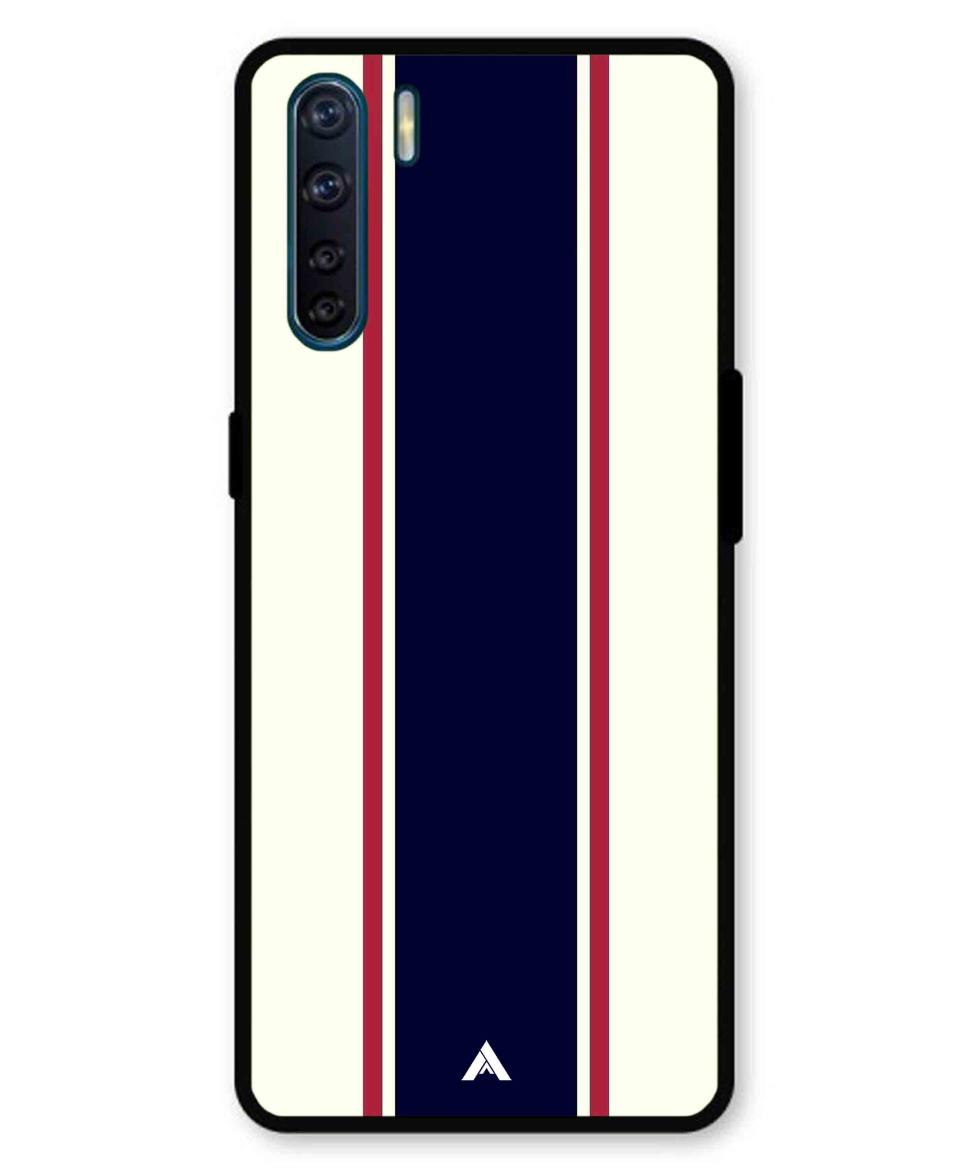 Stripe Pattern 10 Metal Back Cover Phone Case for Oppo F15