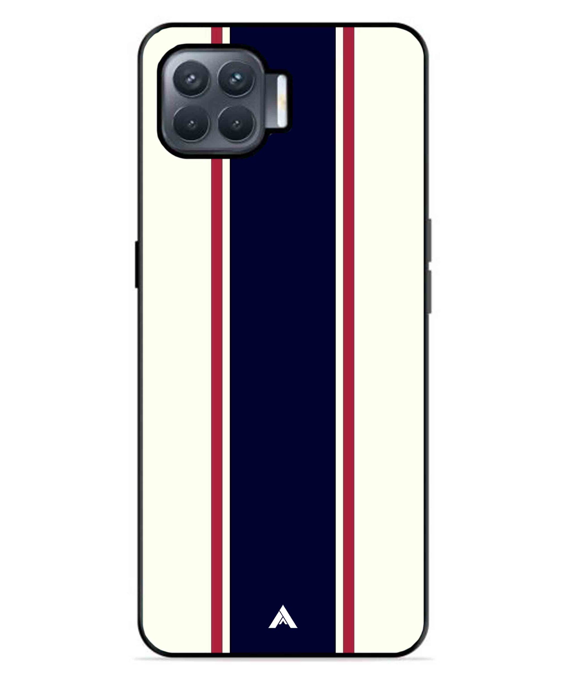 Stripe Pattern 10 Metal Back Cover Phone Case for Oppo F17 Pro