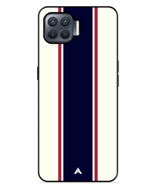 Stripe Pattern 10 Metal Back Cover Phone Case for Oppo F17 Pro