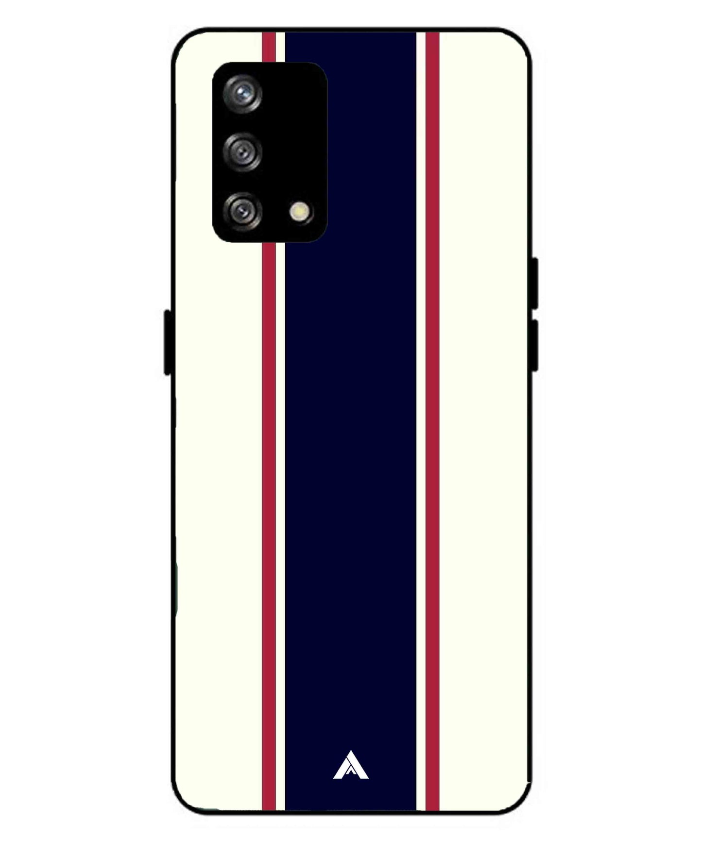 Stripe Pattern 10 Metal Back Cover Phone Case for Oppo F19