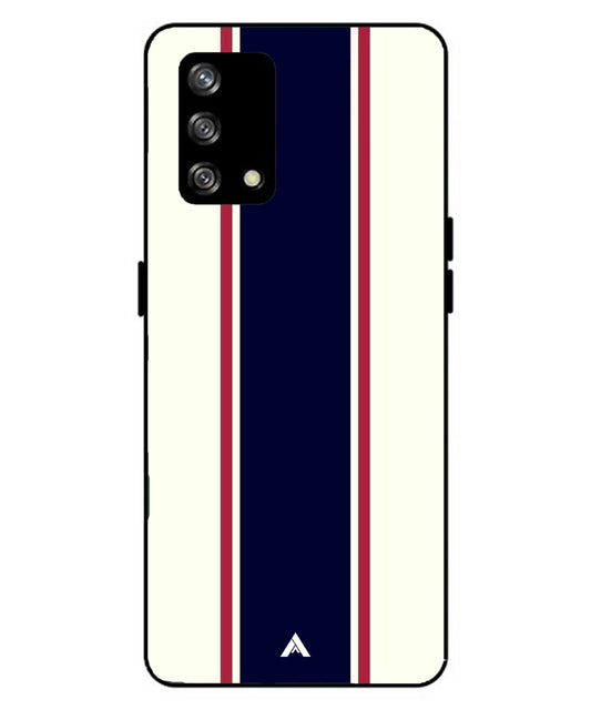Stripe Pattern 10 Metal Back Cover Phone Case for Oppo F19