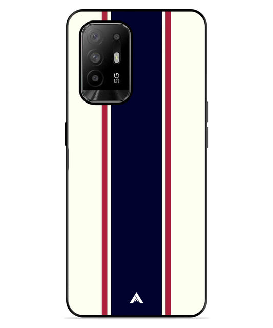 Stripe Pattern 10 Metal Back Cover Phone Case for Oppo F19 Pro Plus