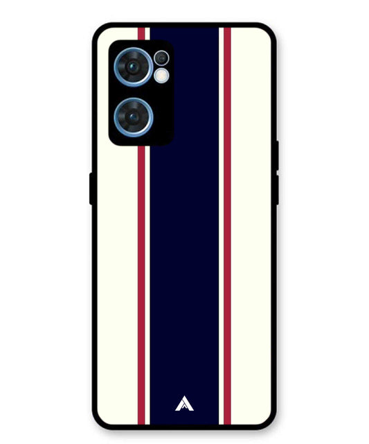 Stripe Pattern 10 Metal Back Cover Phone Case for Oppo F21 Pro 4G