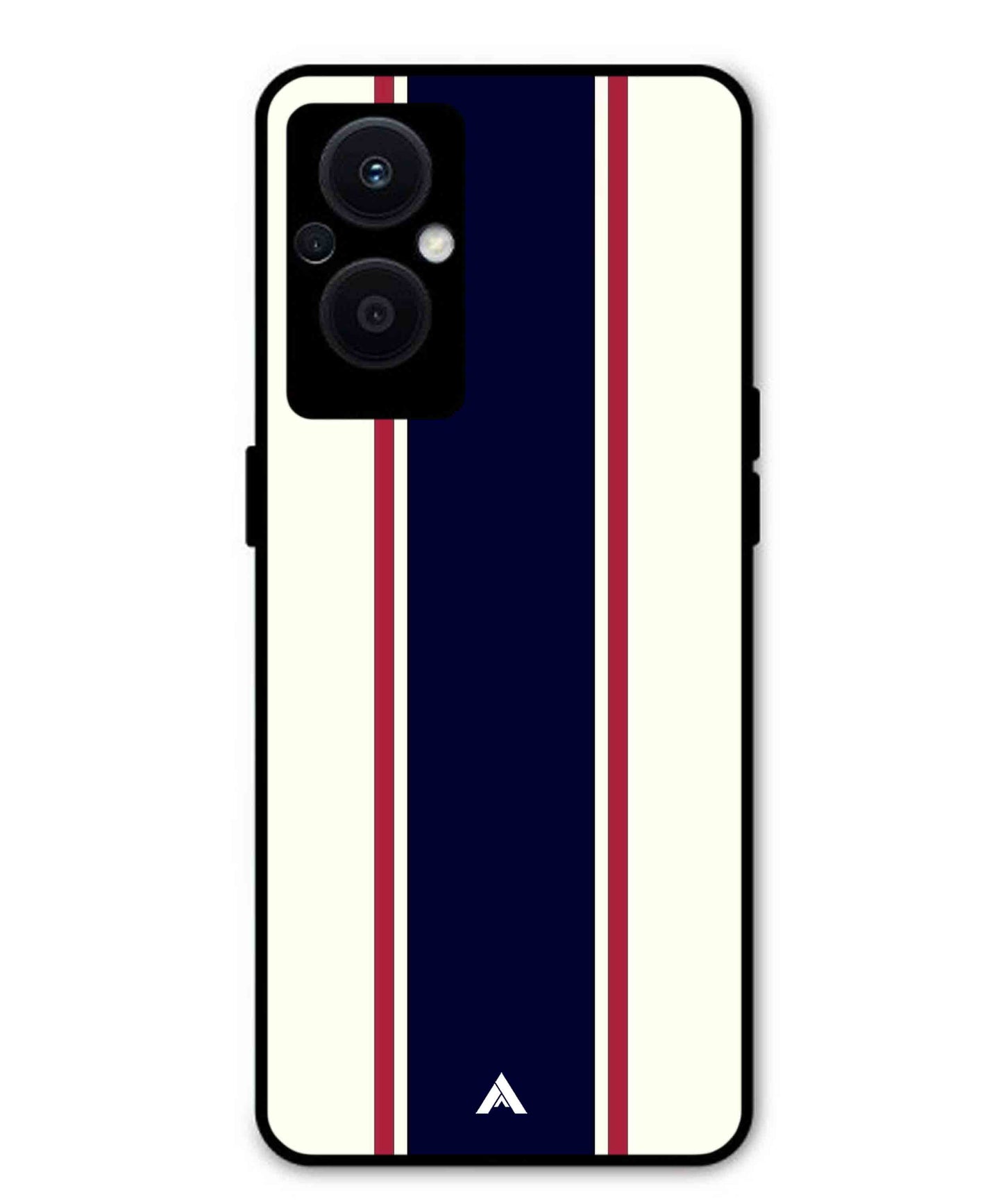 Stripe Pattern 10 Metal Back Cover Phone Case for Oppo F21 Pro 5G