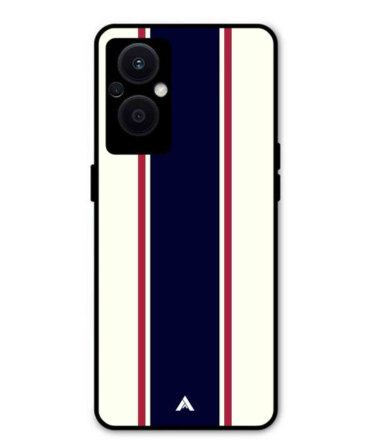 Stripe Pattern 10 Metal Back Cover Phone Case for Oppo F21 Pro 5G
