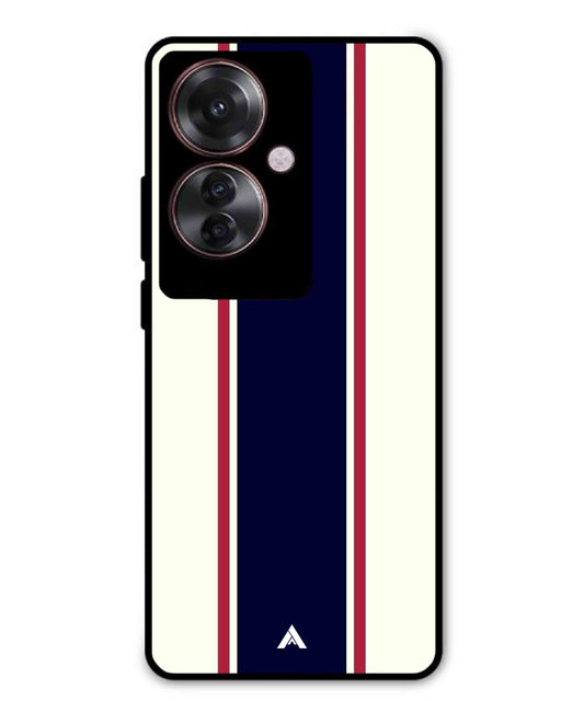 Stripe Pattern 10 Metal Back Cover Phone Case for Oppo F25 Pro