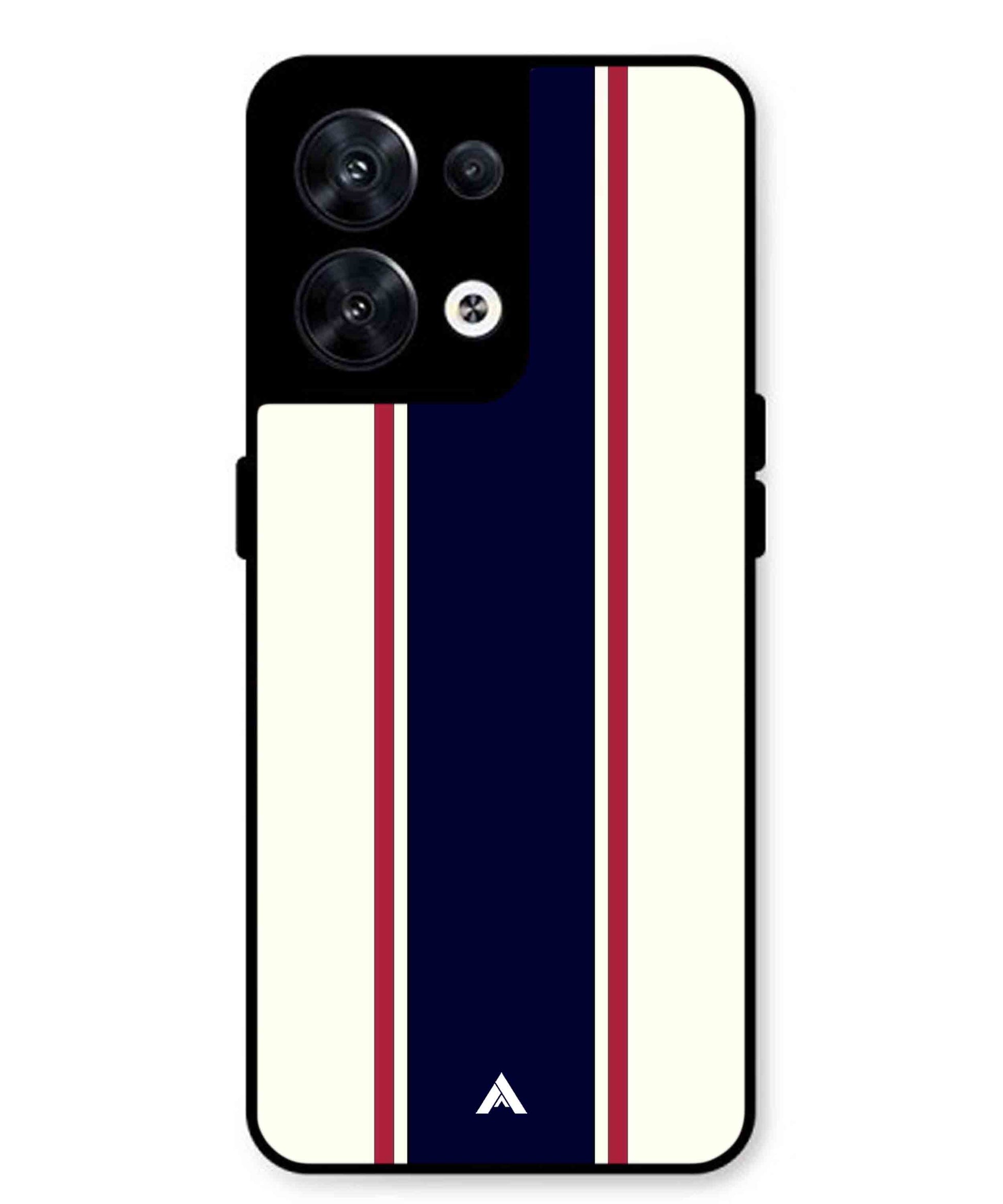 Stripe Pattern 10 Metal Back Cover Phone Case for Oppo Reno 10 Pro
