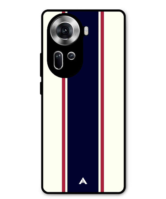 Stripe Pattern 10 Metal Back Cover Phone Case for Oppo Reno 11