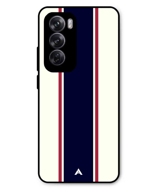 Stripe Pattern 10 Metal Back Cover Phone Case for Oppo Reno 12