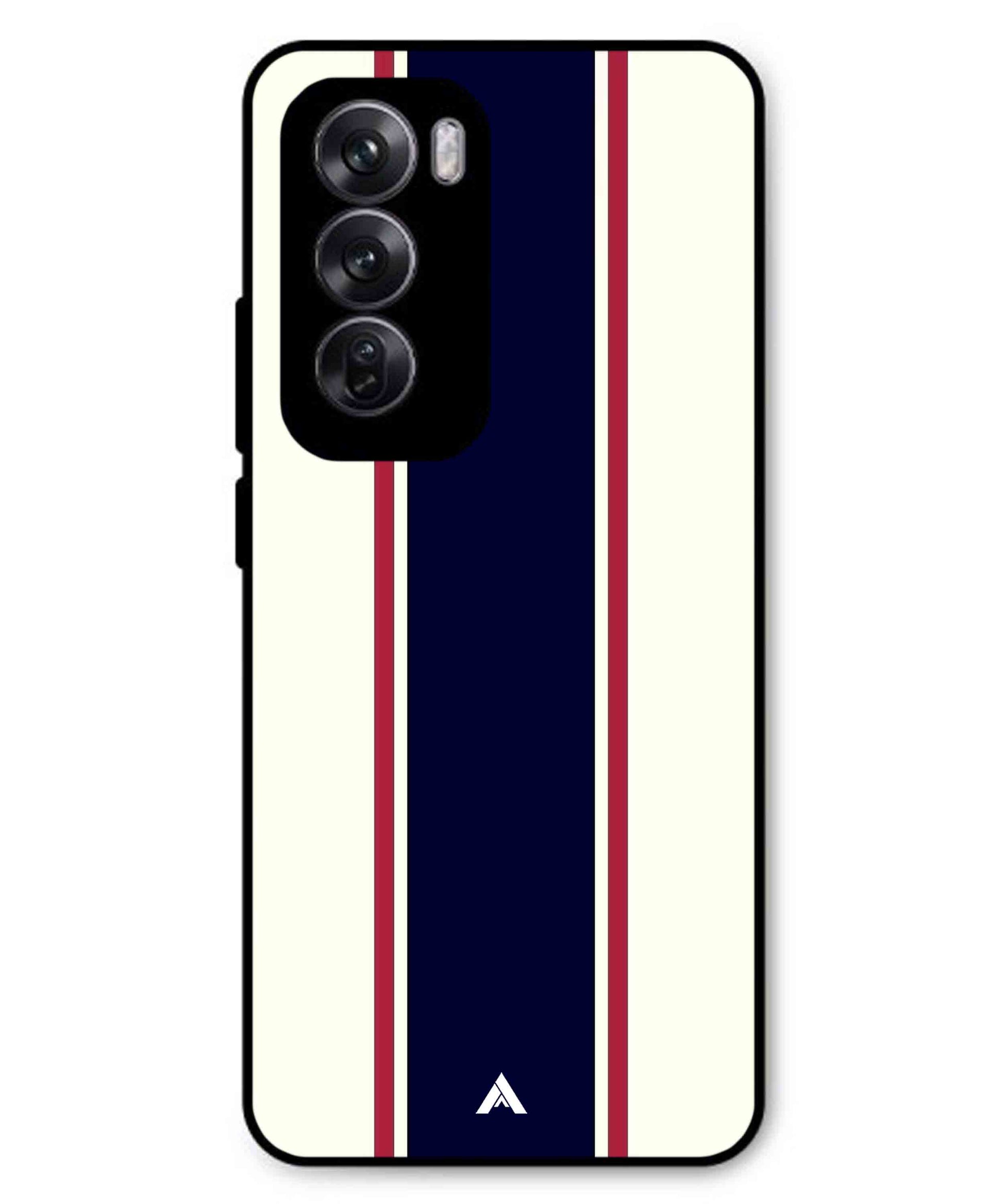 Stripe Pattern 10 Metal Back Cover Phone Case for Oppo Reno 12 Pro