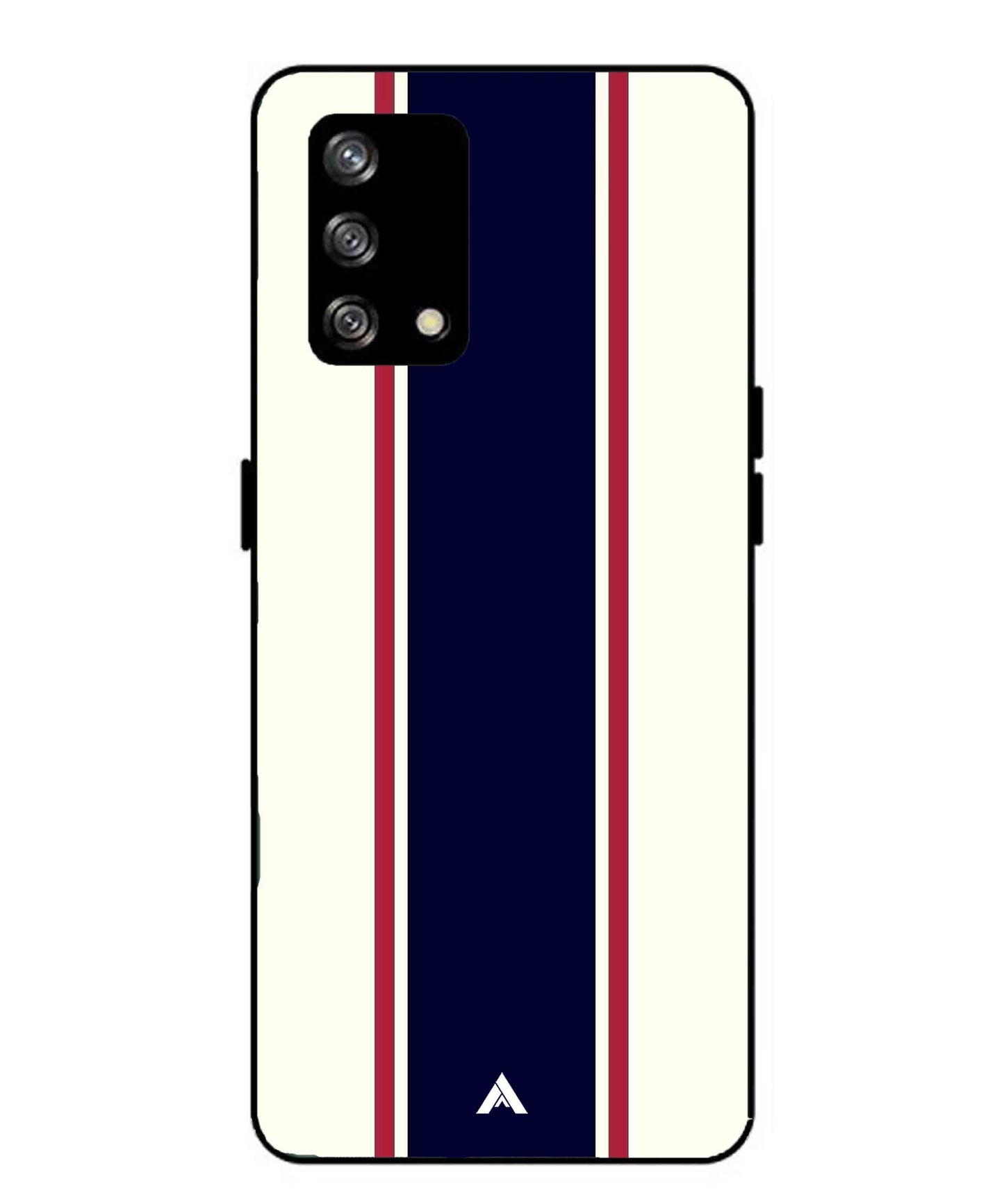 Stripe Pattern 10 Metal Back Cover Phone Case for Oppo Reno 4F