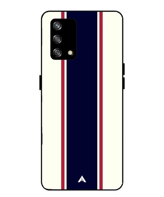 Stripe Pattern 10 Metal Back Cover Phone Case for Oppo Reno 4F