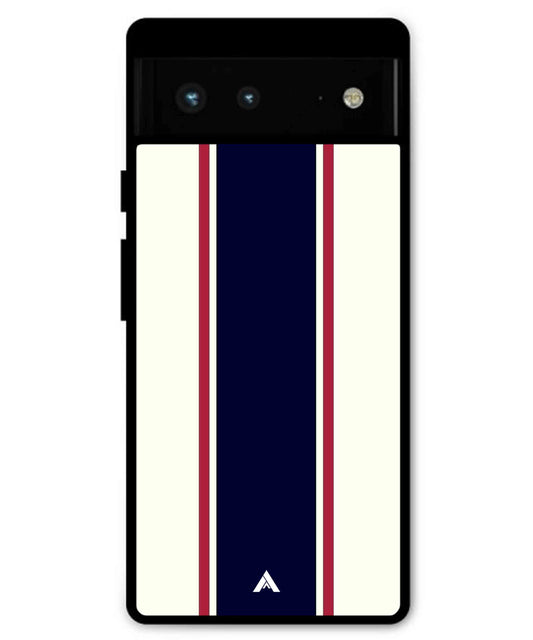 Stripe Pattern 10 Metal Back Cover Phone Case for Pixel 6A