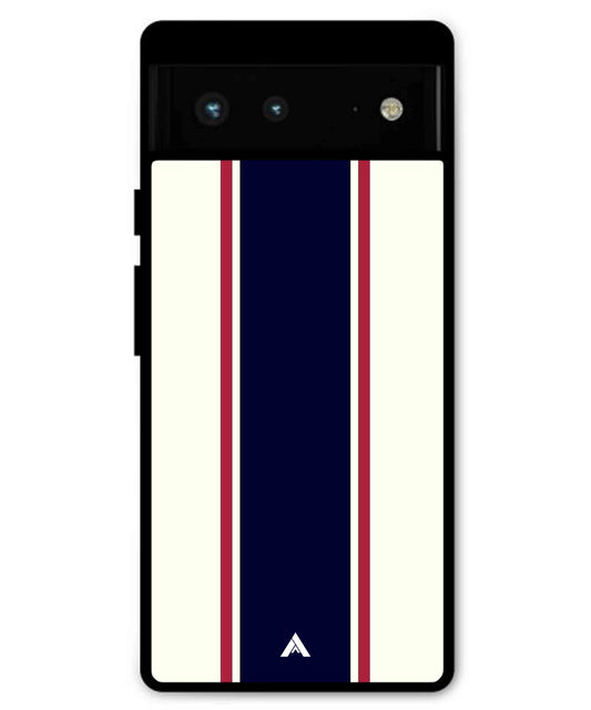 Stripe Pattern 10 Metal Back Cover Phone Case for Pixel 6 Pro