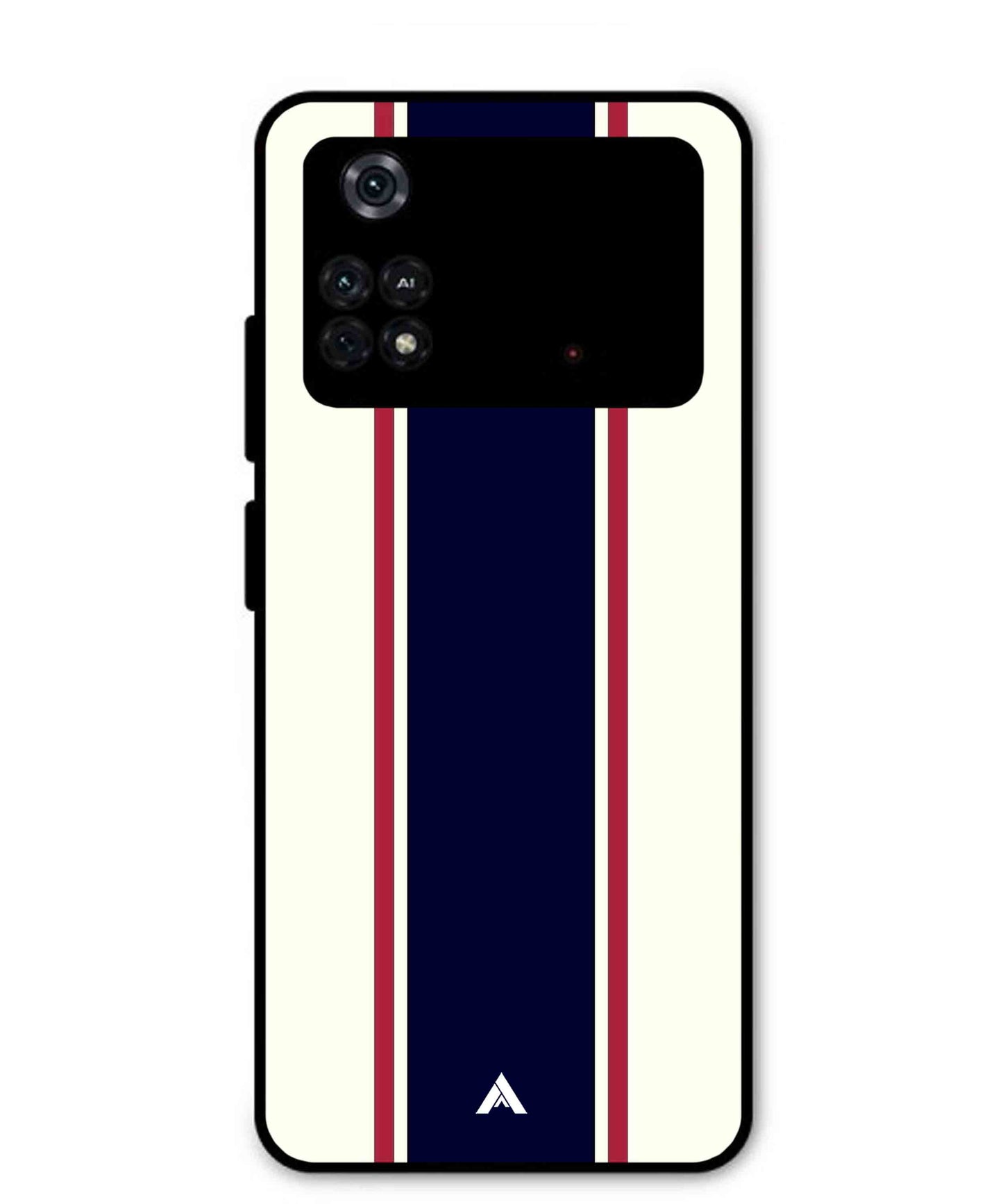 Stripe Pattern 10 Metal Back Cover Phone Case for Poco M4 Pro 4G