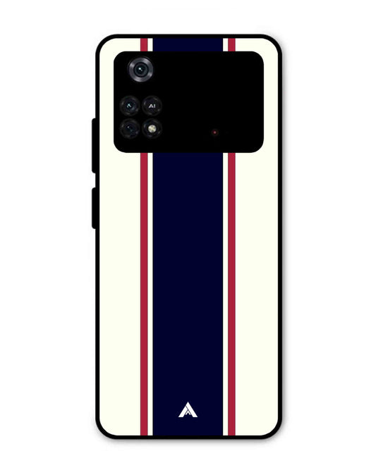 Stripe Pattern 10 Metal Back Cover Phone Case for Poco M4 Pro 4G