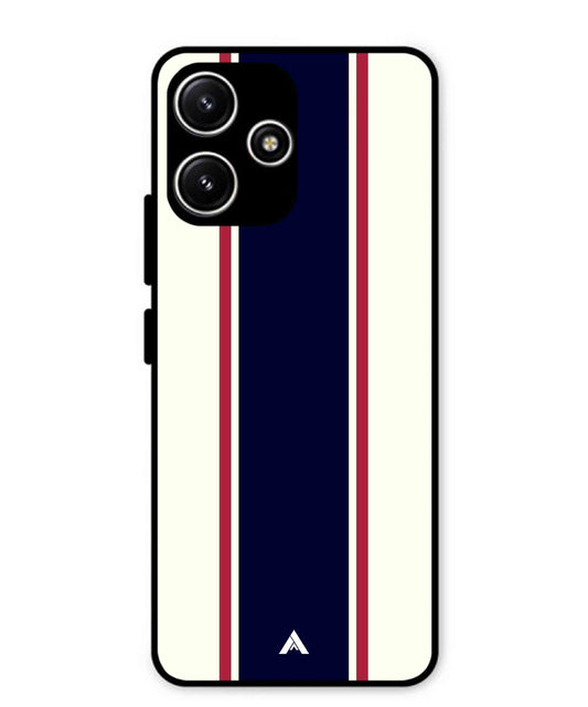 Stripe Pattern 10 Metal Back Cover Phone Case for Poco M6 Pro