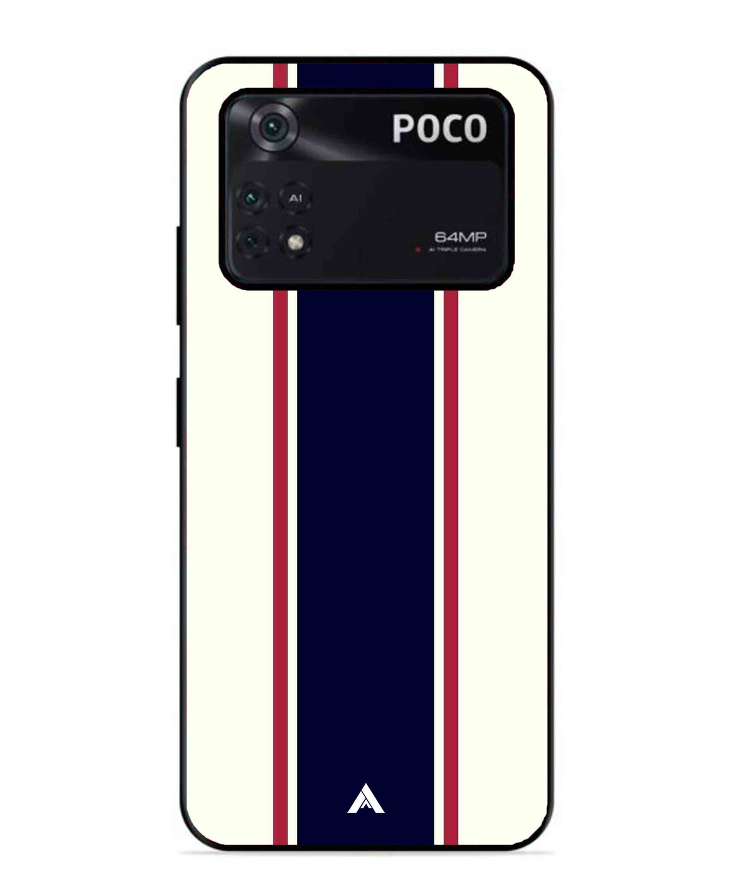 Stripe Pattern 10 Metal Back Cover Phone Case for Poco X4 Pro