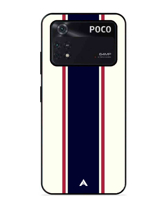 Stripe Pattern 10 Metal Back Cover Phone Case for Poco X4 Pro